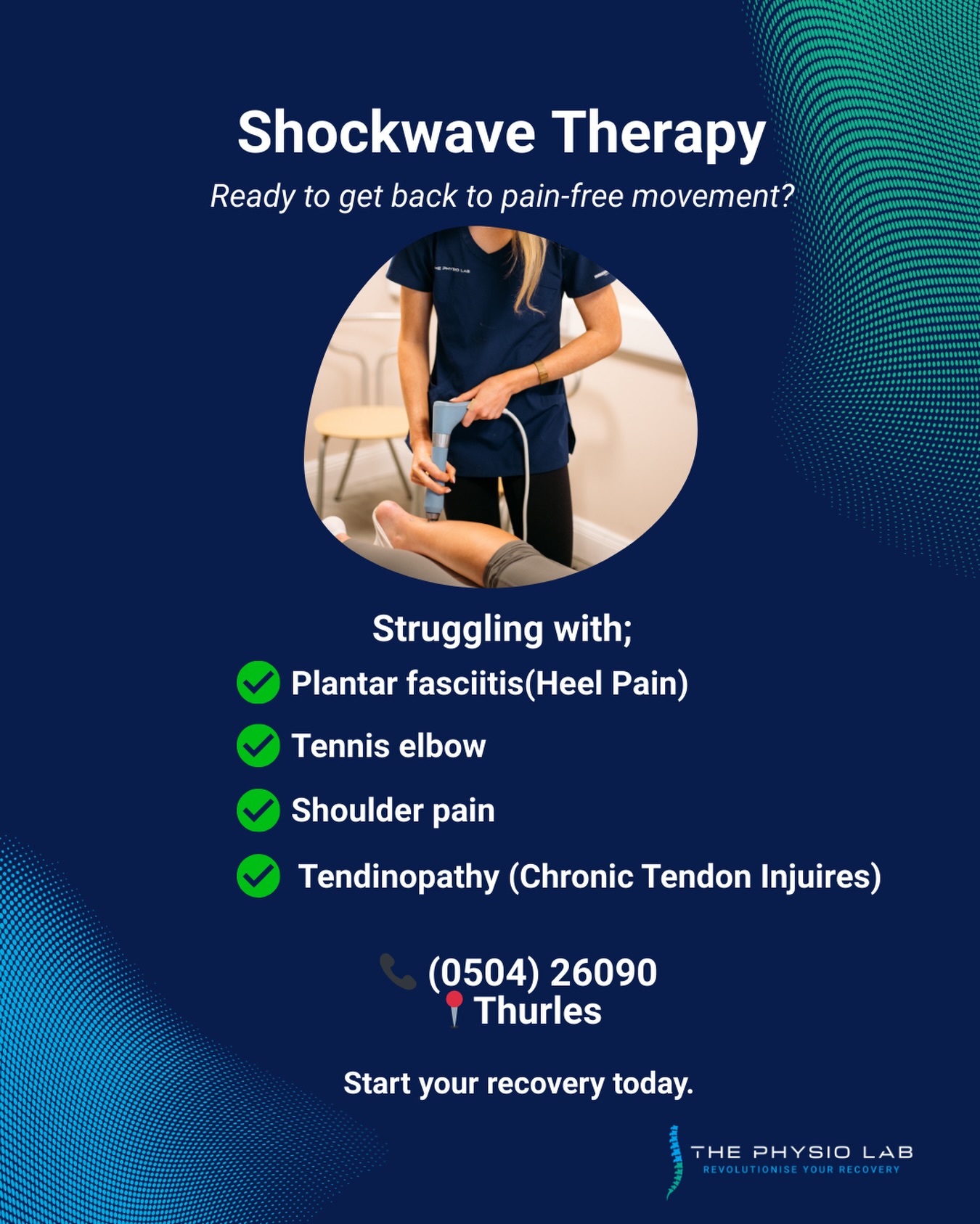 If rest, stretches and painkillers haven’t worked…
It might be time for Shockwave Therapy.
Proven to treat stubborn tendon and heel pain.
We can help.
Call (0504) 26090 to book your assessment with one of our chartered physiotherapists.
📍 Thurles